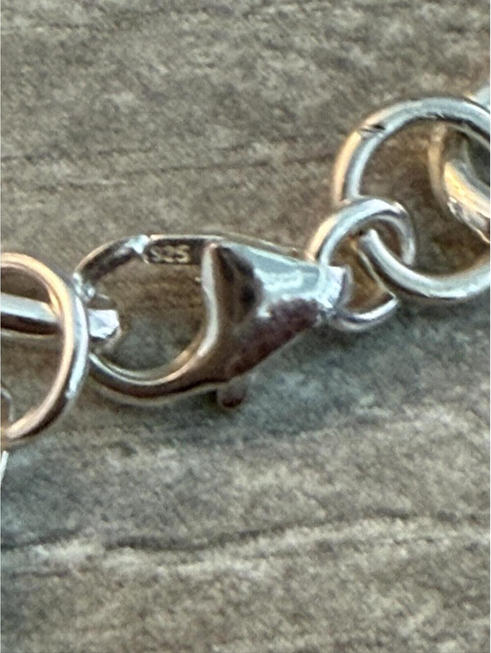 Wild Horse Sterling Silver 925 Paperclip Charm Bracelet 6"-7.5" - Picture 5 of 5